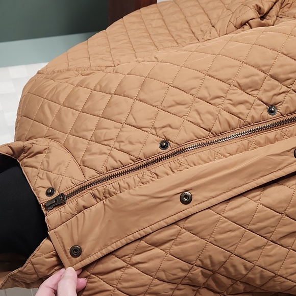 Lands' End Camel Colored Quilted Mid-Length Jacket - Size 3X - Picture 4 of 15